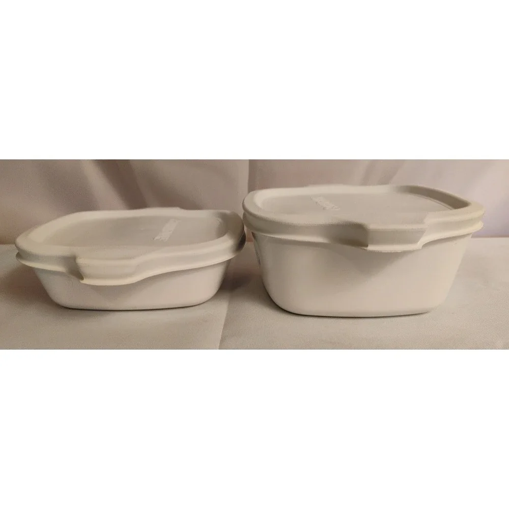 Vtg 2pc‎ Lot Corningware Bowls W/Lids P-44-B P-41-B Cornflower 1 3/4 & 2 3/4 Cup